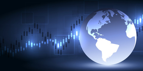 Stock market and exchange.Financial data chart. Chart analytics economic concept. Business concept reports and investment on dark background. Vector illustration.