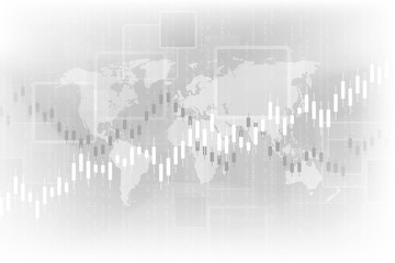 Stock market and exchange.Financial data chart. Chart analytics economic concept. Business concept reports and investment on gray background. Vector illustration.