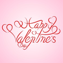 Happy Valentine's Day. Typography background with beautiful handwritten calligraphy text.  Vector illustration