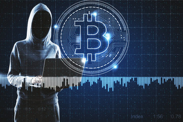 Cryptocurrency and hacking concept