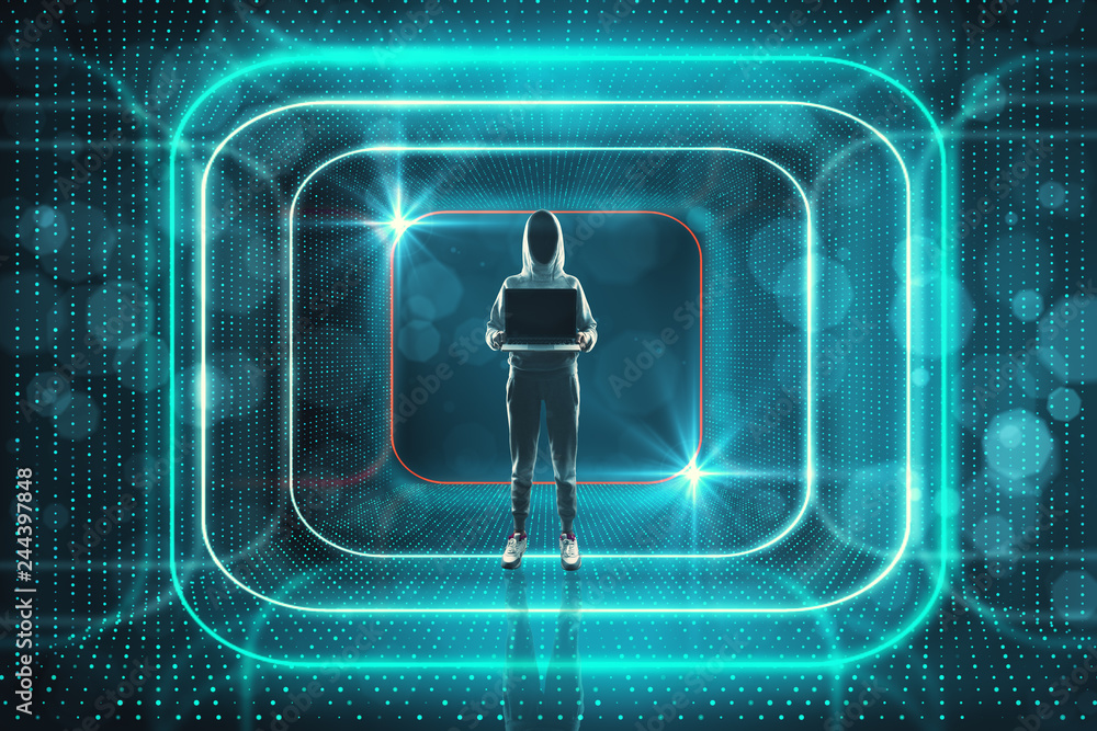 Poster hacking and virus concept