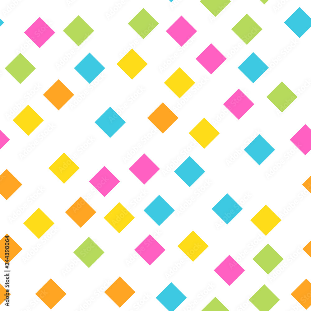 Poster seamless abstract geometric pattern of squares in random order. funny, happy and children theme. sim
