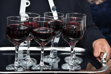 glass of Red wine at wedding