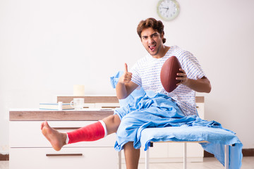 Injured man waiting treatment in the hospital