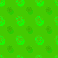 Seamless background pattern with a variety of colored floral motifs.