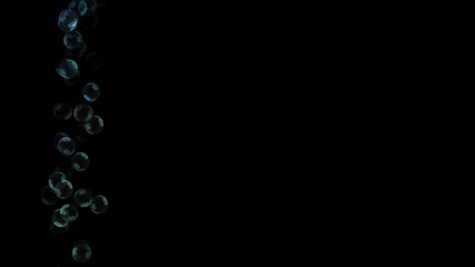 Background with a variety of multi-colored translucent soap bubbles.