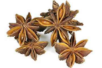 star anise isolated on white background