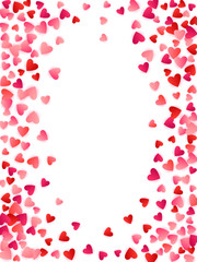 Red flying hearts bright love passion vector background.