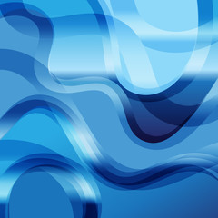 Bright blue transparent abstract wave blue design