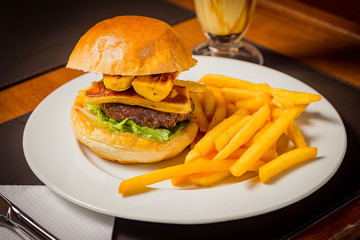 burger with milk-shake