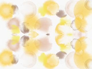 Obraz na płótnie Canvas Ornament aus Aquarellfarben in gelb und zartbraun