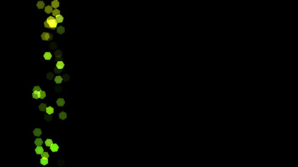 Abstract background with various multicolored hexagons. Big and small.