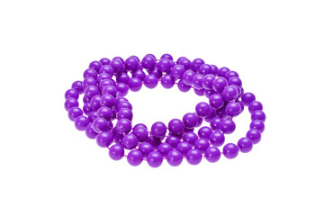 Purple necklace isolated on white background