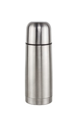 Stainless bottle thermos travel on white background