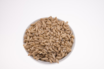 Oat Grains. Pile of grains, isolated white background