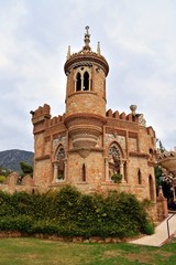 Fototapeta na wymiar Castello di Colomares, monumento nella forma di un castello dedicato alla vita e alle avventure di Cristoforo Colombo. Costruito in Benalmadena, Malaga,Spagna è una famosa attrazione turistica