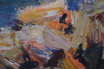 Background of different oil paints.