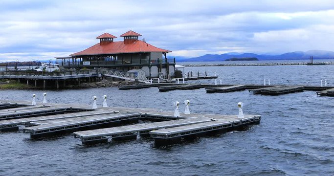 Marina scene in Burlington, Vermont 4K