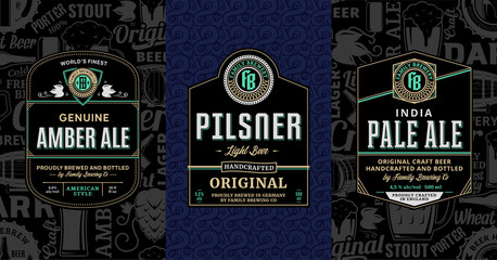 Vector vintage beer labels