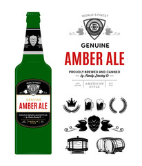 Vector beer label on bottle
