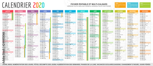 Calendrier 2020 vacances scolaire