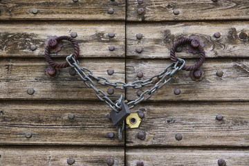 Old locked door in Tuscany