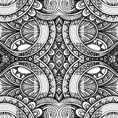 Monochrome Seamless Tile Pattern, Fancy Kaleidoscope