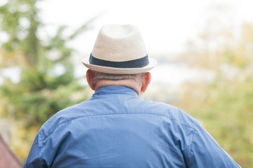 back view of an old man