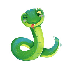 Fototapeta premium Cute Snake. Symbol of the Chinese New Year.