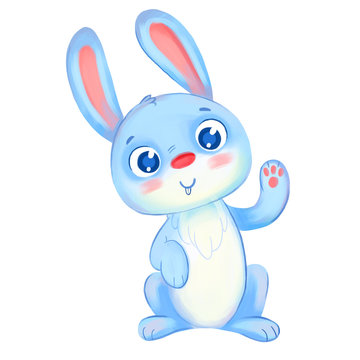 Cute Rabbit waving his paw