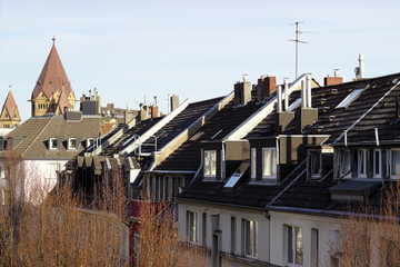 Fototapeta na wymiar view above the roofs