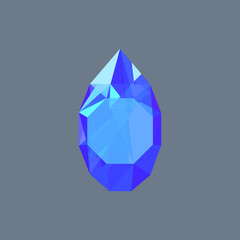 Sapphire gem shining logo vector drop shaped