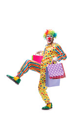 Funny clown isolated on white background