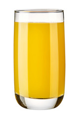 Glass with orange juice isolated on white background. 