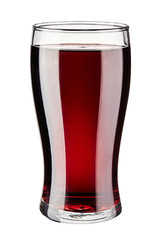 Glass with jiuce cherry isolated on white background. 