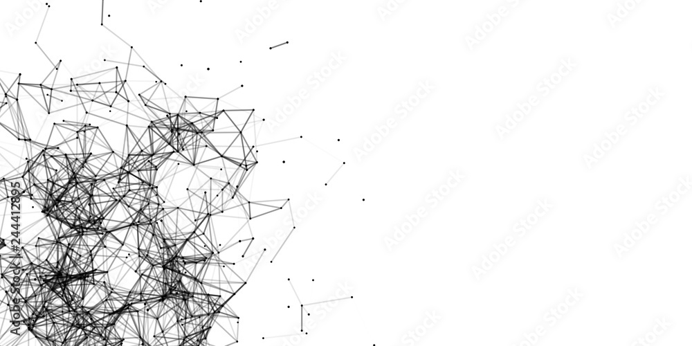 Poster plexus effect. white background.connecting dots and lines.abstract background polygonal