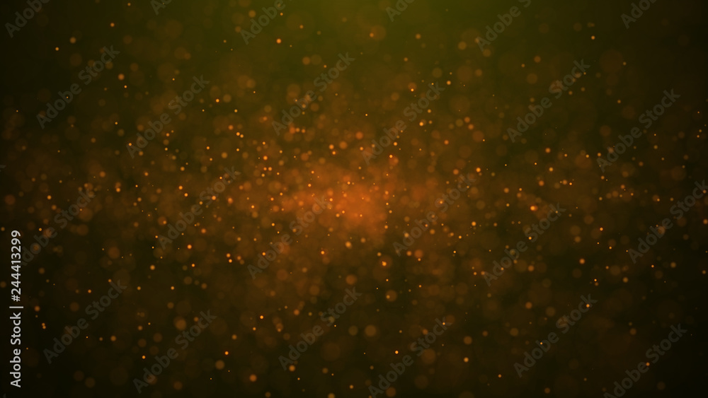 Poster dust particles. abstract background of particles. 3d rendering. dots background. futuristic digital 