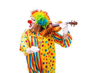 Male clown isolated on white 