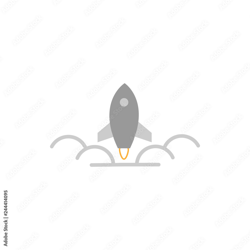 Poster rocket project launch icon. element of marketing icon for mobile concept and web apps. detailed rock