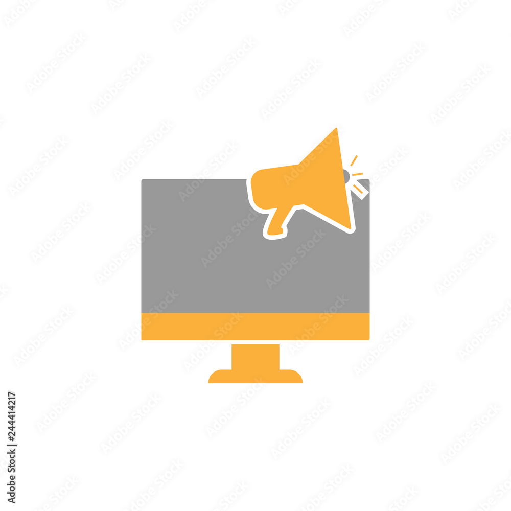 Poster computer marketing icon. element of marketing icon for mobile concept and web apps. detailed compute