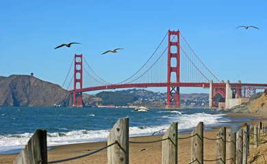 Photo sur Plexiglas Plage de Baker, San Francisco Golden Gate Bridge from Baker beach - San Francisco, California