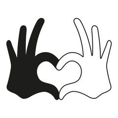 Icon hands heart love