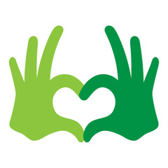 Obraz premium Icon hands heart love