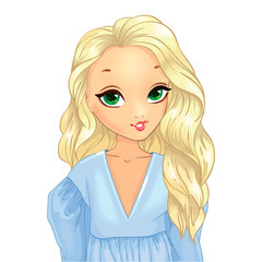 Girl With Wavy White Hair