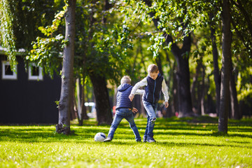 October 6, 2018 Ukraine. Kiev. theme family outdoor activities. big friendly Caucasian family six...