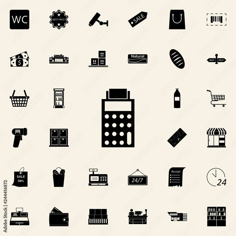 Poster pos terminal icon. market icons universal set for web and mobile