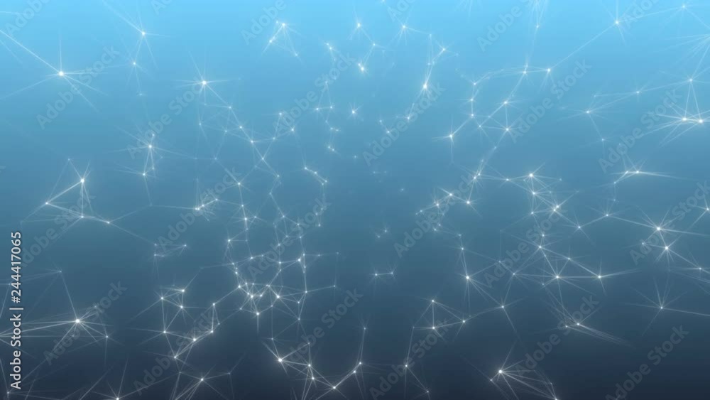 Poster organic network.flying in a fantasy abstract science, technology and engineering motion background. 
