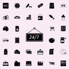 signboard 24 7 icon. market icons universal set for web and mobile