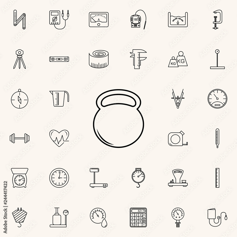 Poster kettlebell icon. measuring instruments icons universal set for web and mobile