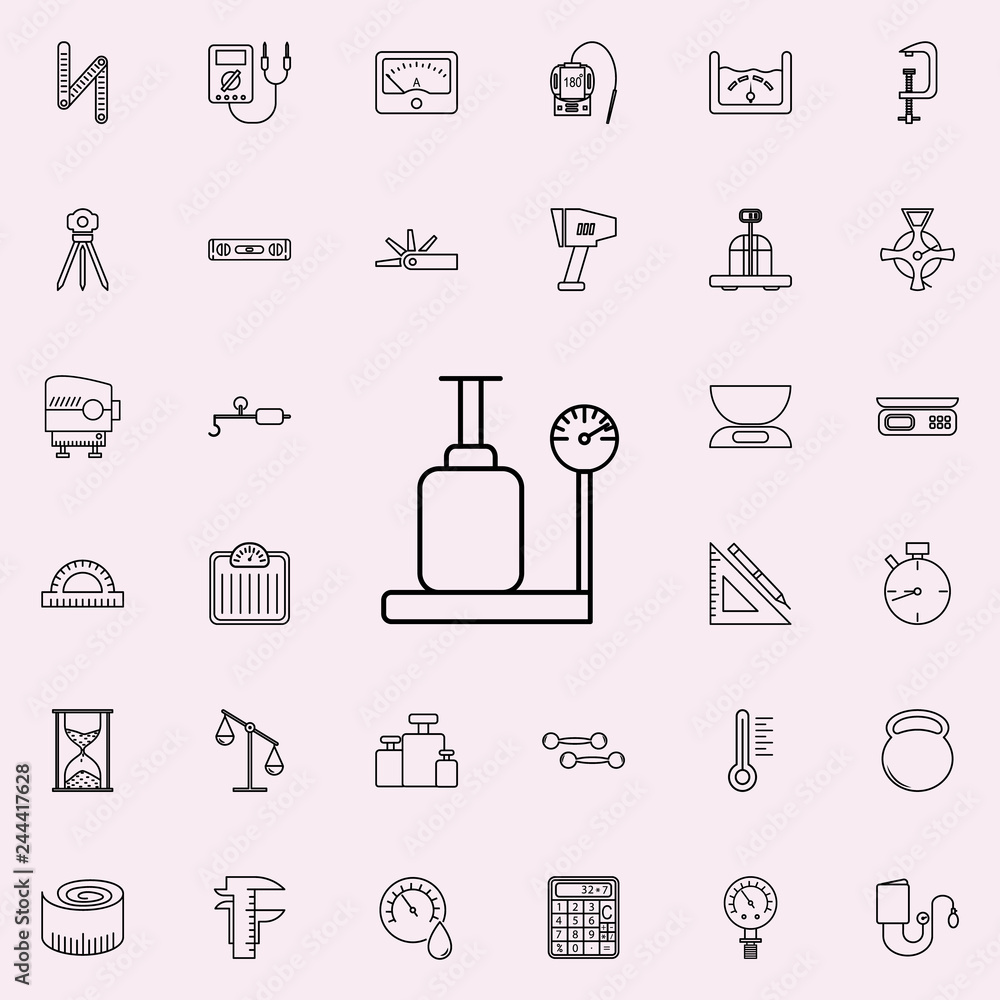 Aufkleber airport scales icon. measuring instruments icons universal set for web and mobile